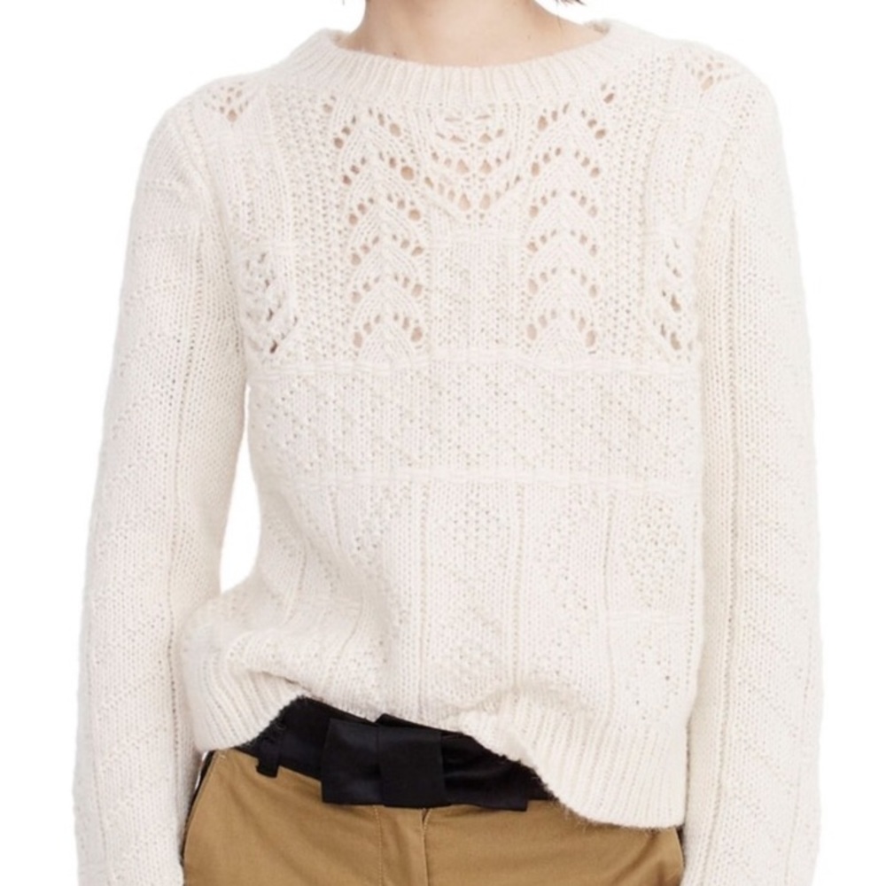 🥂HP🥂 Ivory J. Crew Chunky Wool Alpaca Sweater